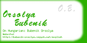 orsolya bubenik business card